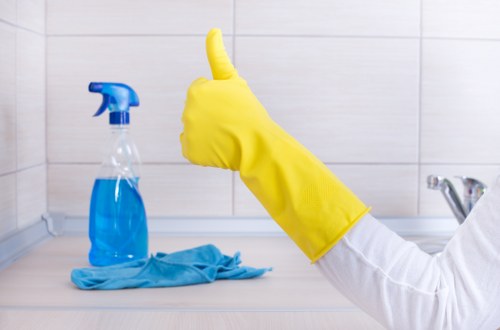 Close-up of mattress stain treatment during cleaning in Carshalton